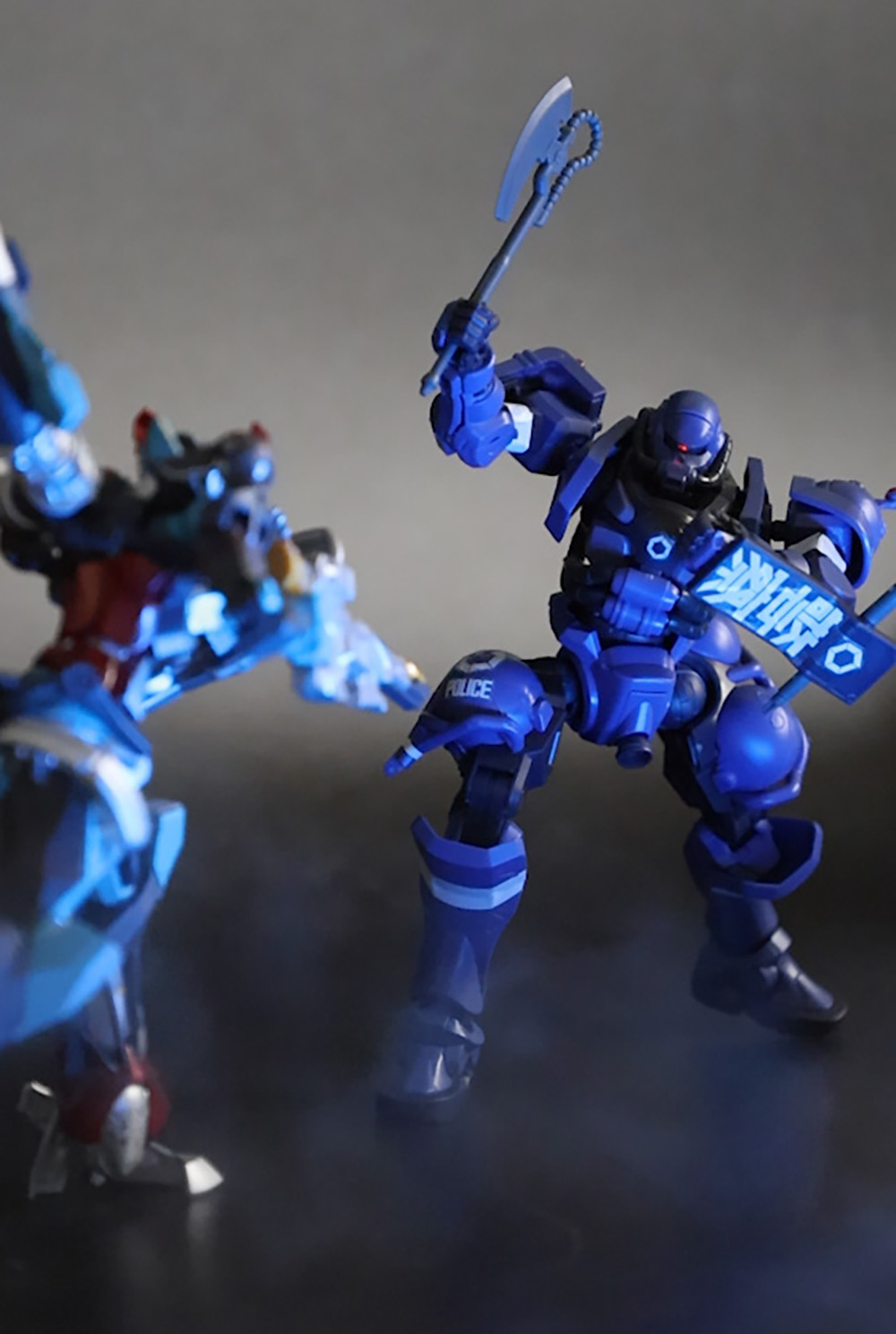 青色チューブライトで撮影