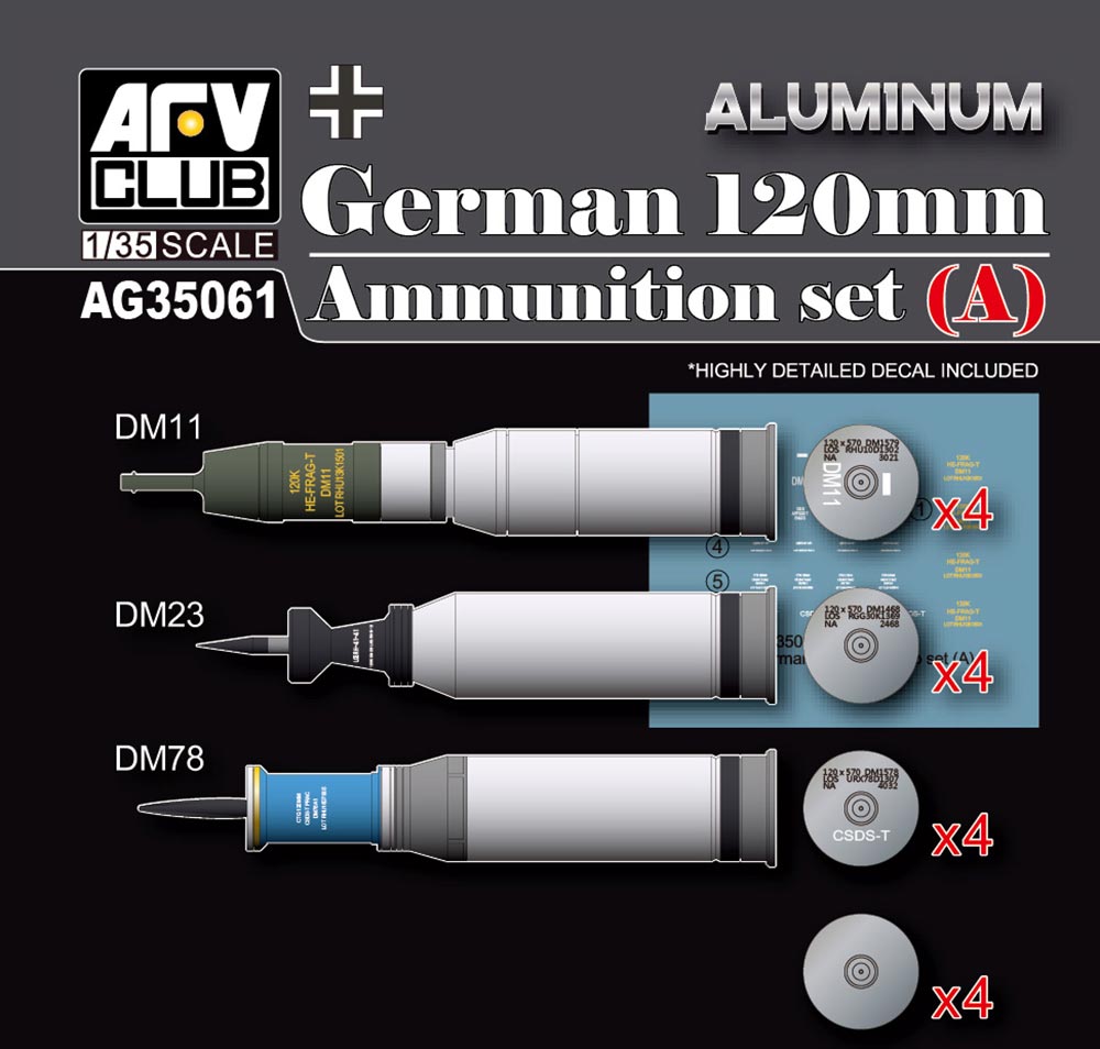 ドイツ軍 120mm 弾薬セット(A) アルミニウム