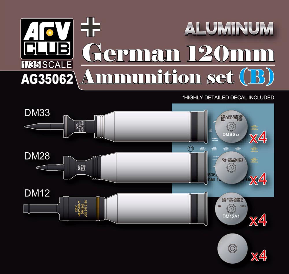 ドイツ軍 120mm 弾薬セット(B) アルミニウム