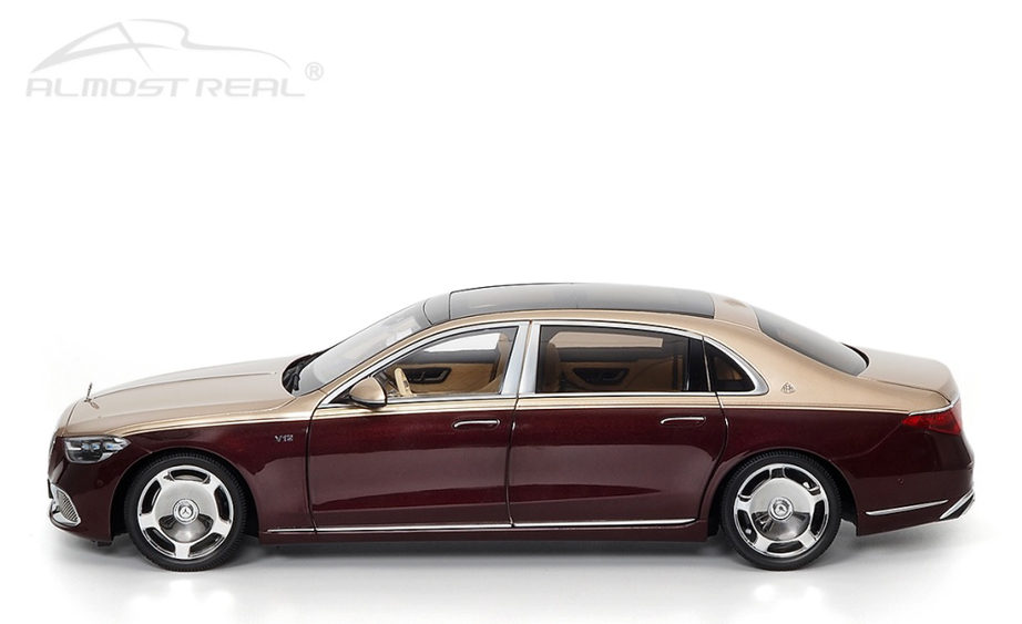820122 ALMOST REAL 1/18 Mercedes-Maybach S-Class -2021 -Kalahari Gold/Rubellite Red
