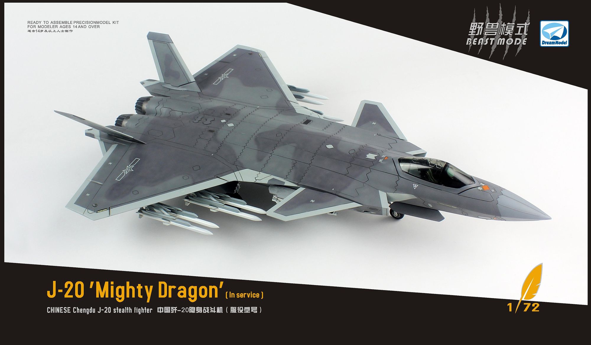 DMO720010BM ドリームモデル 1/72 J-20 「威龍」 中国空軍 ステルス