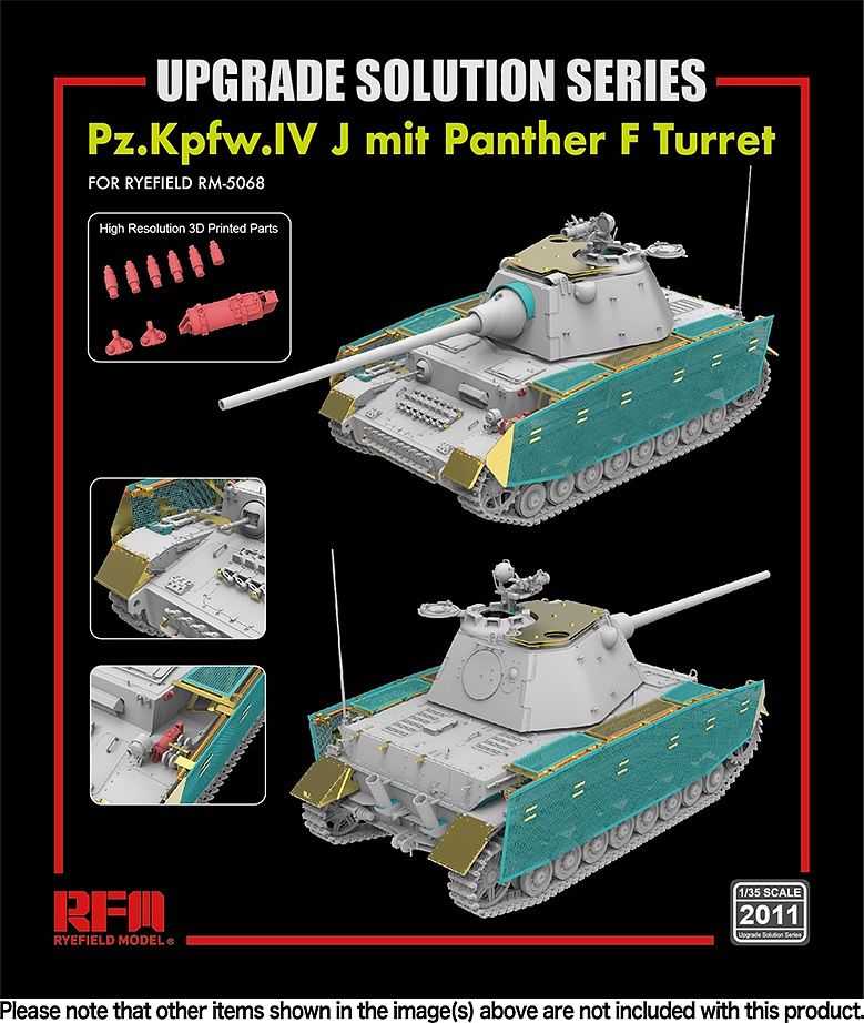 RFM2011 ライフィールドモデル 1/35 IV号戦車 J型 w/パンターF砲塔用 グレードアップパーツセット  (RFM5068用)【RFM2011:4897062620774】