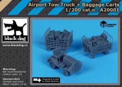 1/200 空港トーイングトラクター & 手荷物運搬カート