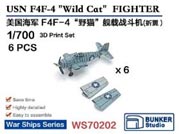 1/700 米海軍 F4F-4 ワイルドキャット(主翼折畳状態) (6機セット)