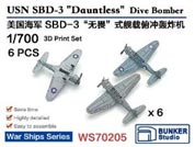 1/700 米海軍 SBD-3 ドーントレス(6機セット)