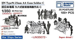 1/350 日本海軍 九六式二十五粍高角機銃用高角砲員C (25ポーズ・100体)