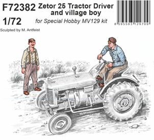 CMK 1/72 ゼトル25 農業用トラクター ドライバーと少年 (プラネットモデル用)