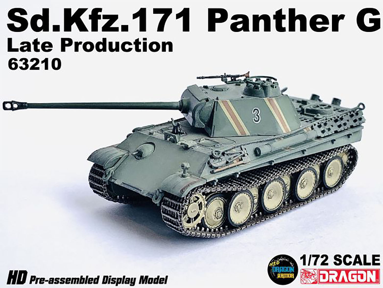 1/72 WW.II ドイツ軍 Sd.Kfz.171 パンターG 後期生産型 砲塔番号3号車 ドイツ 1945 完成品