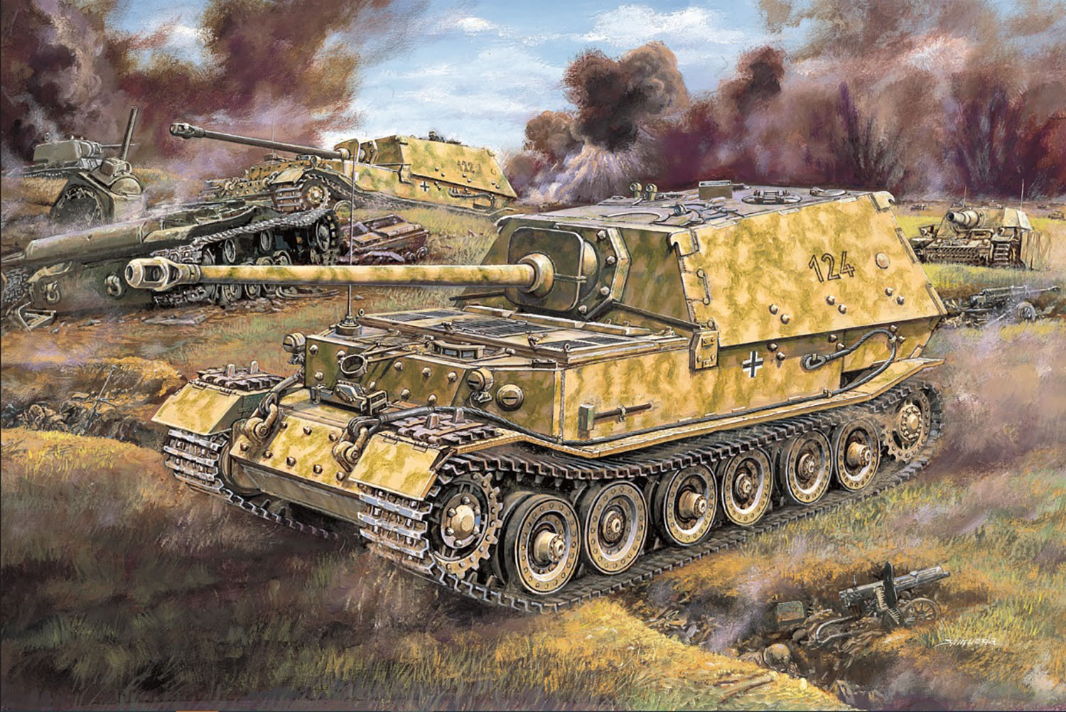 1/35 WW.II ドイツ軍 Sd.Kfz.184 フェルディナント重駆逐戦車 クルスク 1943 マジックトラック/アルミ砲身付属