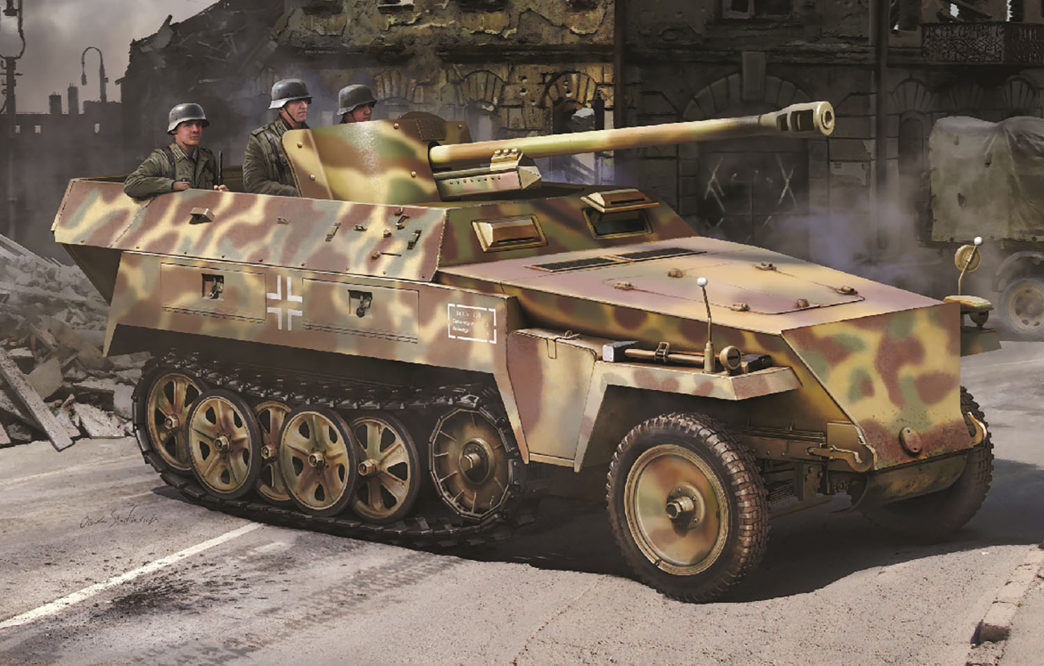 1/35 WW.II ドイツ軍 Sd.Kfz.250 ノイ 5cm Pak38対戦車砲搭載型 マジックトラック付属