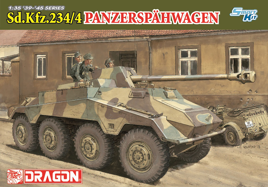 1/35 WW.II ドイツ軍 8輪重装甲車 Sd.Kfz.234/4 パックワーゲン アルミ砲身/3Dプリントパーツ/金属パーツ付属 豪華キット