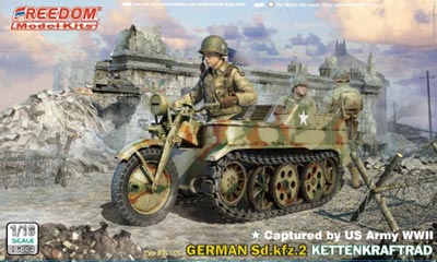 1/16 WW.Ⅱ ドイツ Sd.Kfz.2 ケッテンクラフトラート 米軍鹵獲車両 + 米空挺兵ドライバー