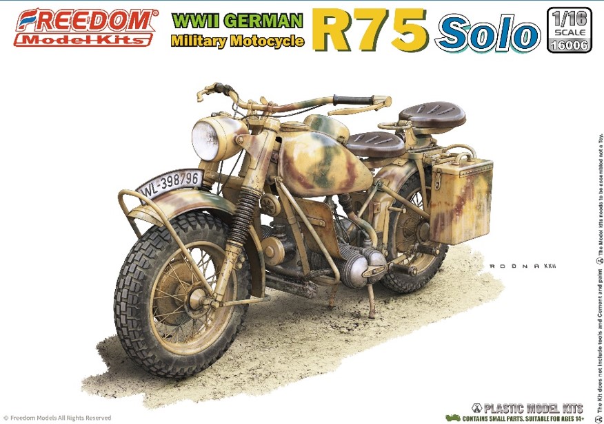 1/16 WW.Ⅱ ドイツ R75 オートバイ