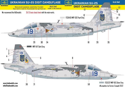 1/48 Su-25 フロッグフット｢ウクライナデジタル迷彩 2｣ デカール(ズべズダ用)