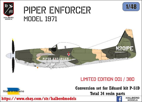 1/48 パイパー エンフォーサー (1971年)改造セット (エデュアルドP-51D用)