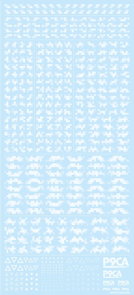 P9CA-WHI ピクセル迷彩デカール2 ホワイト(1枚入)