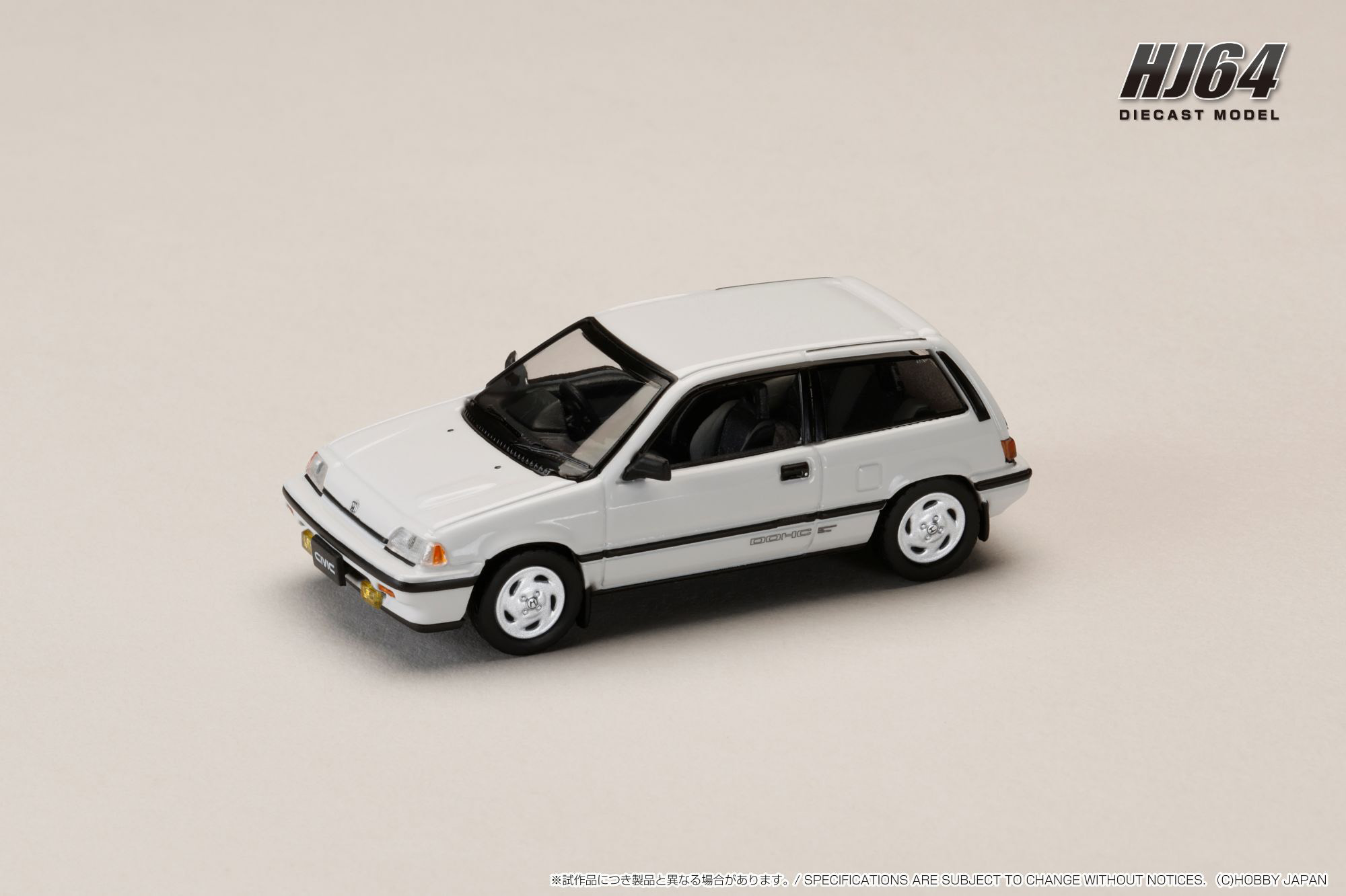 1/64 ホンダ CIVIC (AT) LATE VERSION / 純正オプションパーツ付 ホワイト