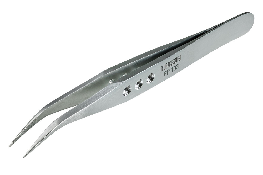 PP-102 ピンセット（先曲型/0.6mm）【PP-102:4962772131022】｜HOZAN