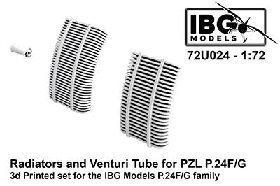 PZL P.24F/G用ラジエター&ベンチュリー管・3DプリントIBG用(72U024)