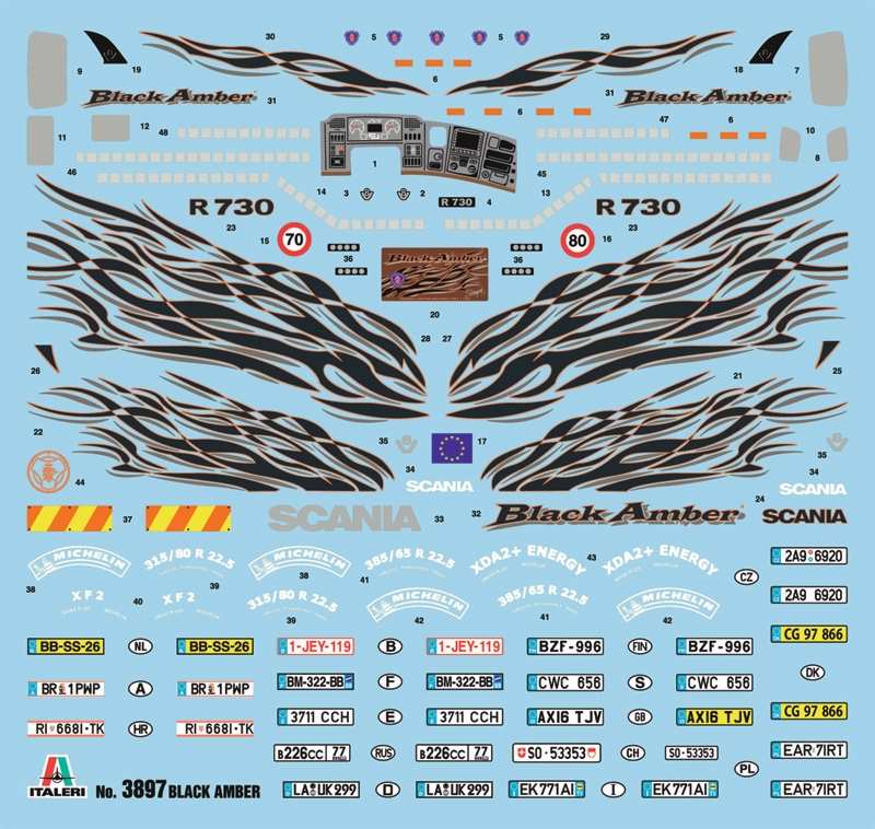 イタレリ 1/24 Scania R730 “Black Amber” プラモデル IT3897-