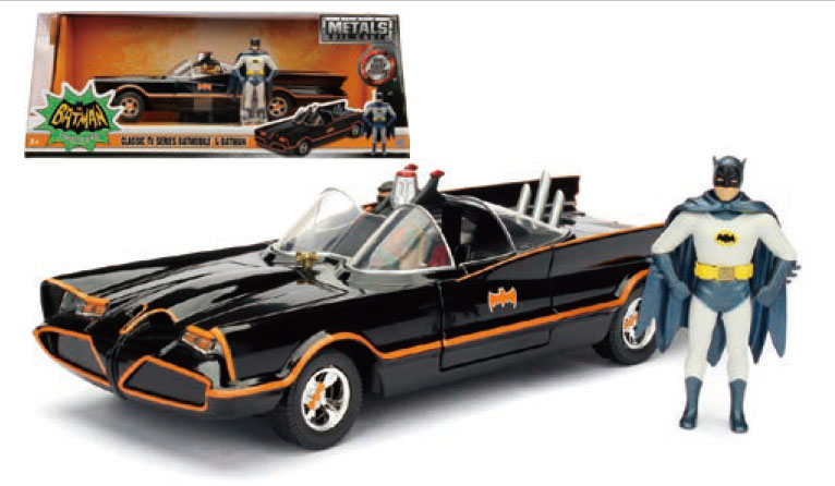 バットモービル 1/24 スケール ダイキャストミニカー バットマンフィギュア付き 初代バットモービル