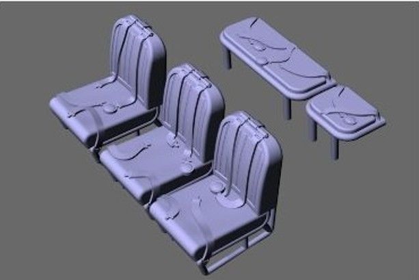 1/72 アルエットⅢ ヘリコプター 座席 (LFモデル用)