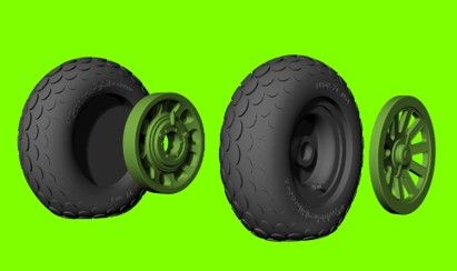 1/48 P-51 マスタング 自重変形 ホイール (オーバルトレッド) (汎用)