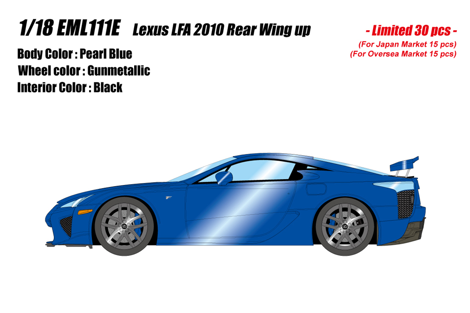 EML111E EIDOLON 1/18 Lexus LFA 2010 Rear Wing up パールブルー