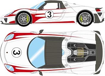 EM569F EIDOLON 1/43 Porsche 918 Spyder weissach package 2011 ホワイト/レッドザルツブルグストライプ