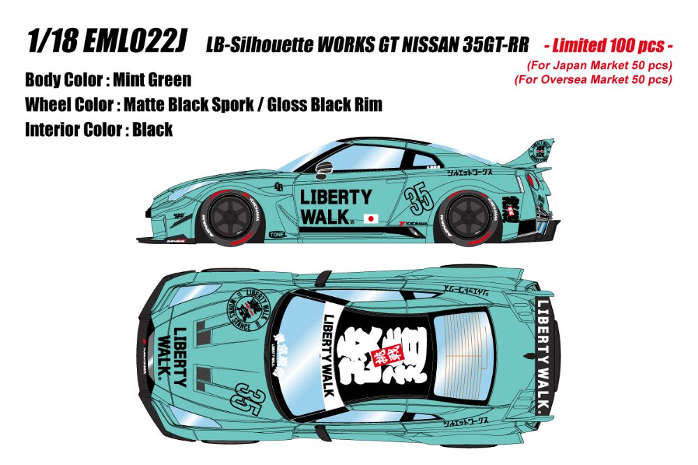 LBシルエット ワークスGT 35GT-RR キャンディグリーン【EML022G