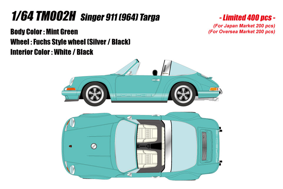 TM002H Titan64 1/64 Singer 911 （964） Targa ミントグリーン