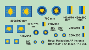 1/144 マレーシア空軍国籍マークデカール
