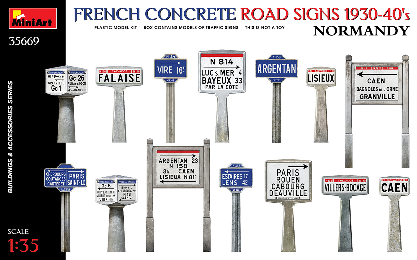 フランスのコンクリート道路標識 1930～40年代 ノルマンディー