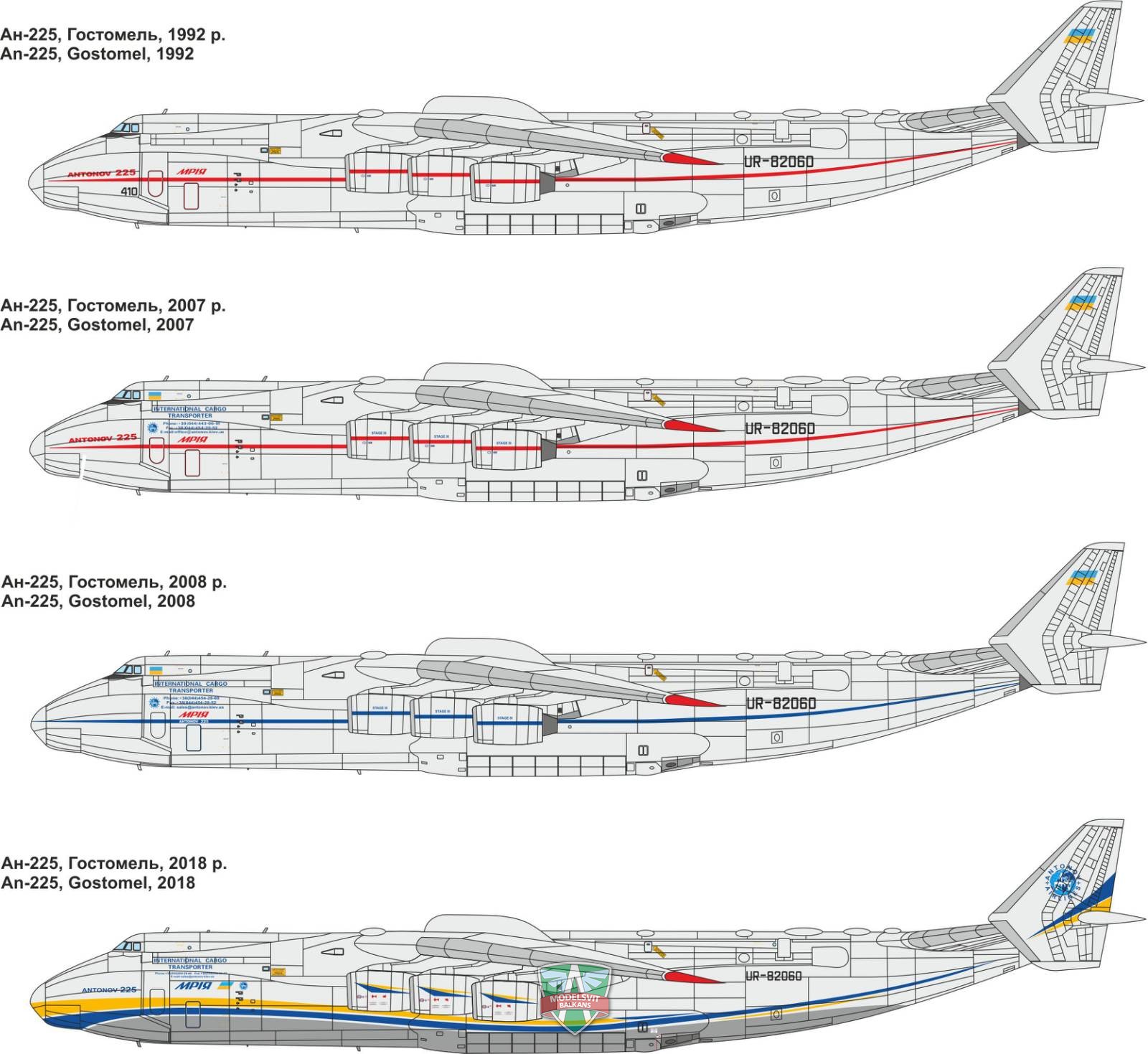 特大1/200 模型 看板付An-225 Mriya アントノフ ムリーヤ 現色-