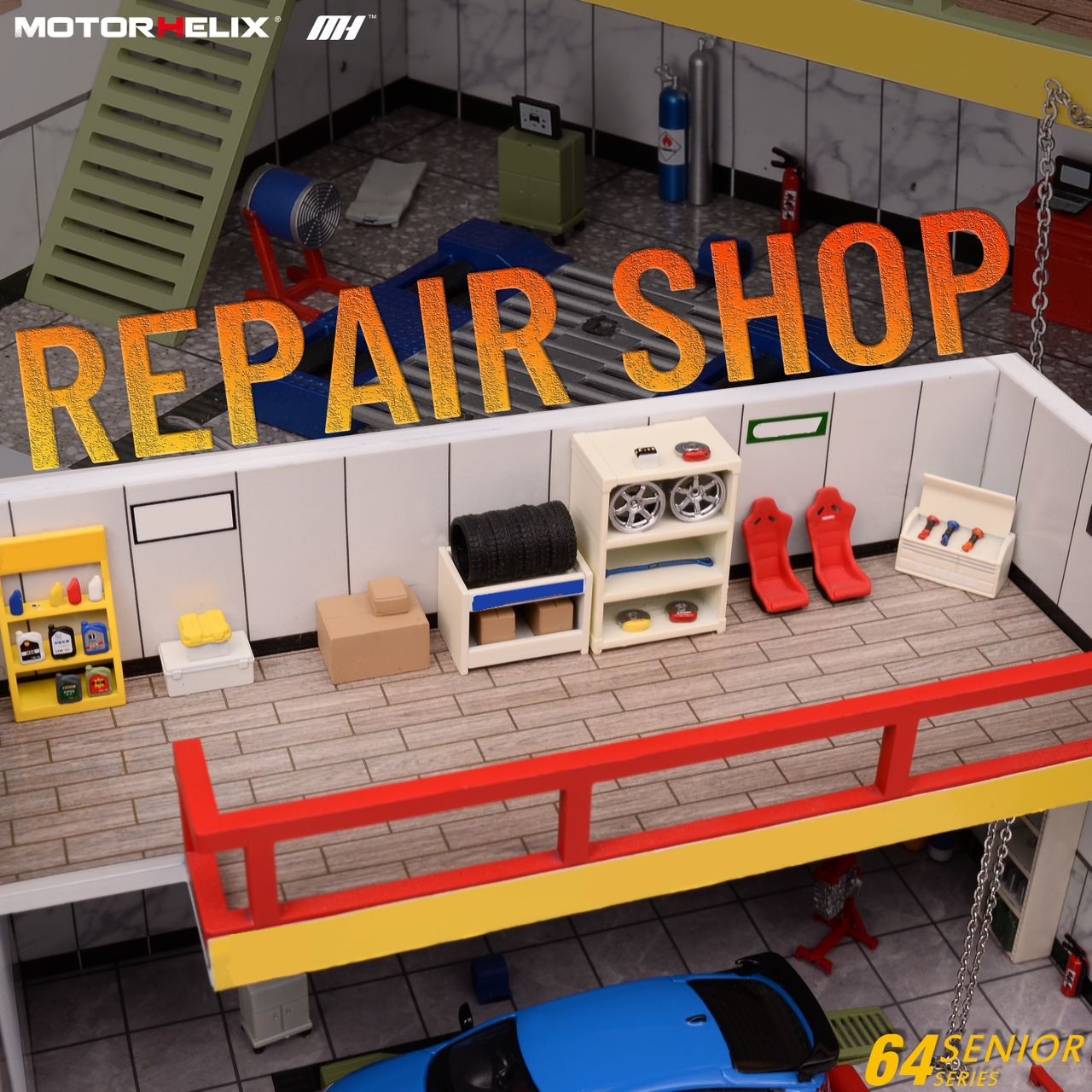 1/64　REPAIR SHOP Scene Set Model　レッド