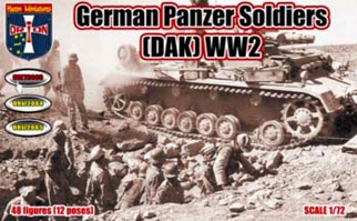 1/72 WW.Ⅱ ドイツアフリカ軍団戦車兵(48体・12ポーズ)【ORI72063