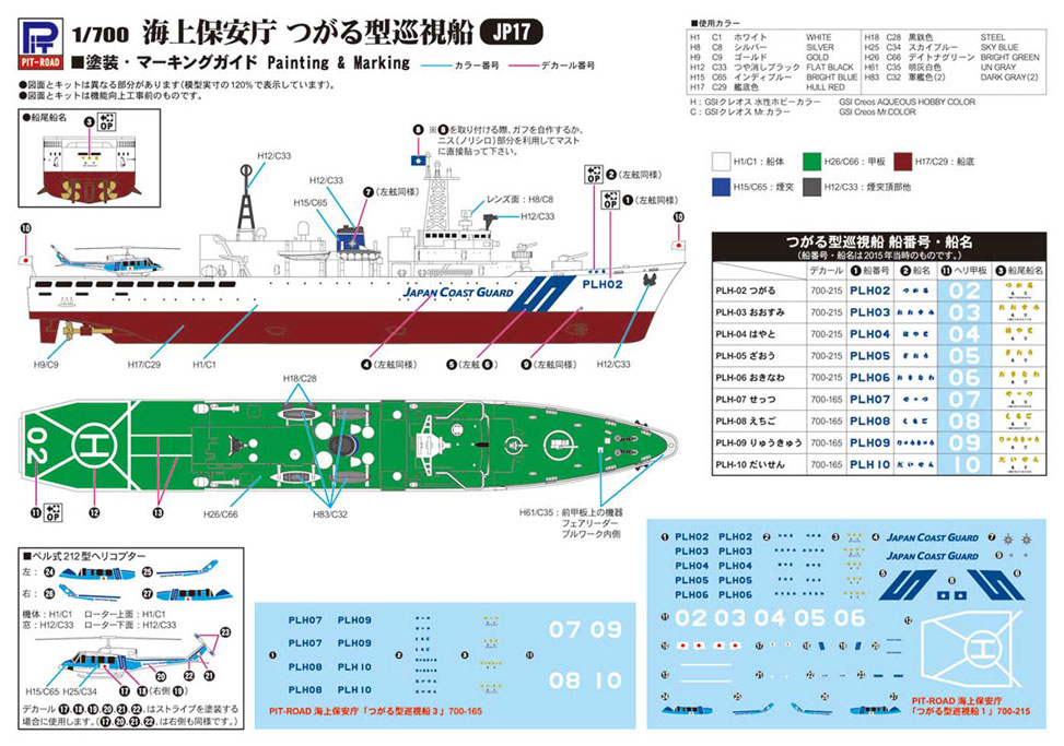 JP17 海上保安庁 つがる型巡視船【JP17:4986470021225】