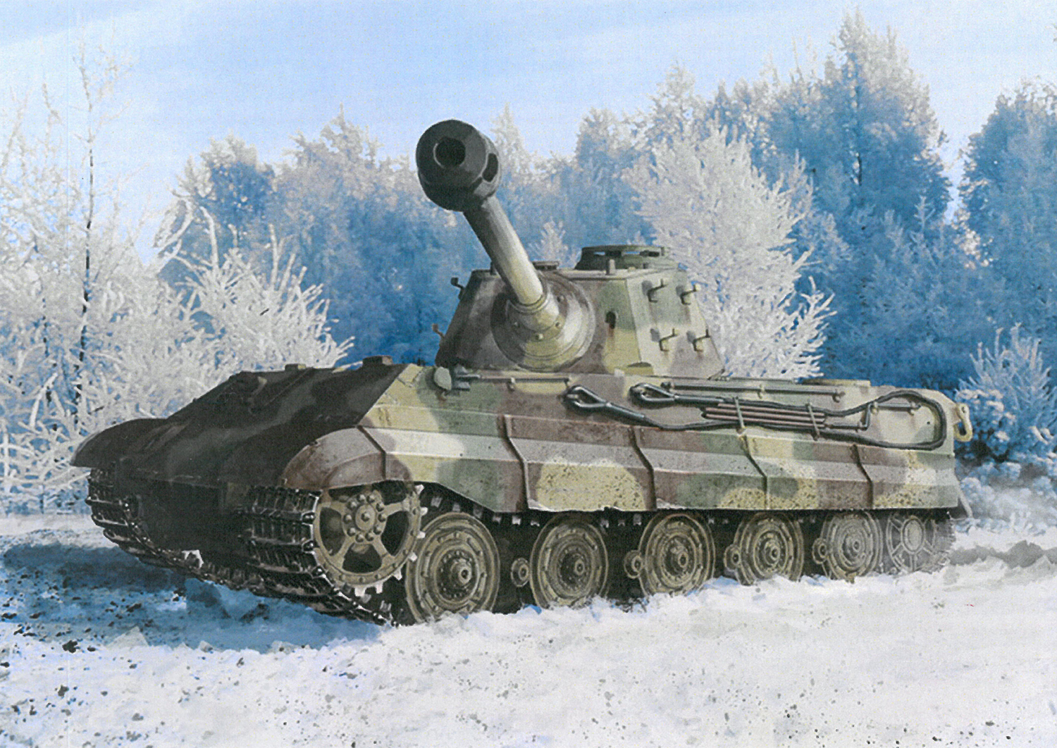 1/35 WW.II ドイツ軍 キングタイガー 後期生産型 w/Kgs 73/800/152履帯 第506重戦車大隊 アルデンヌ 1944