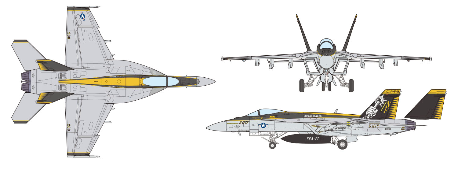ホーガン 1/200 F/A-18C ホーネット 米海軍 VFA-27 「CAG 1999」 完成品 khxv5rg