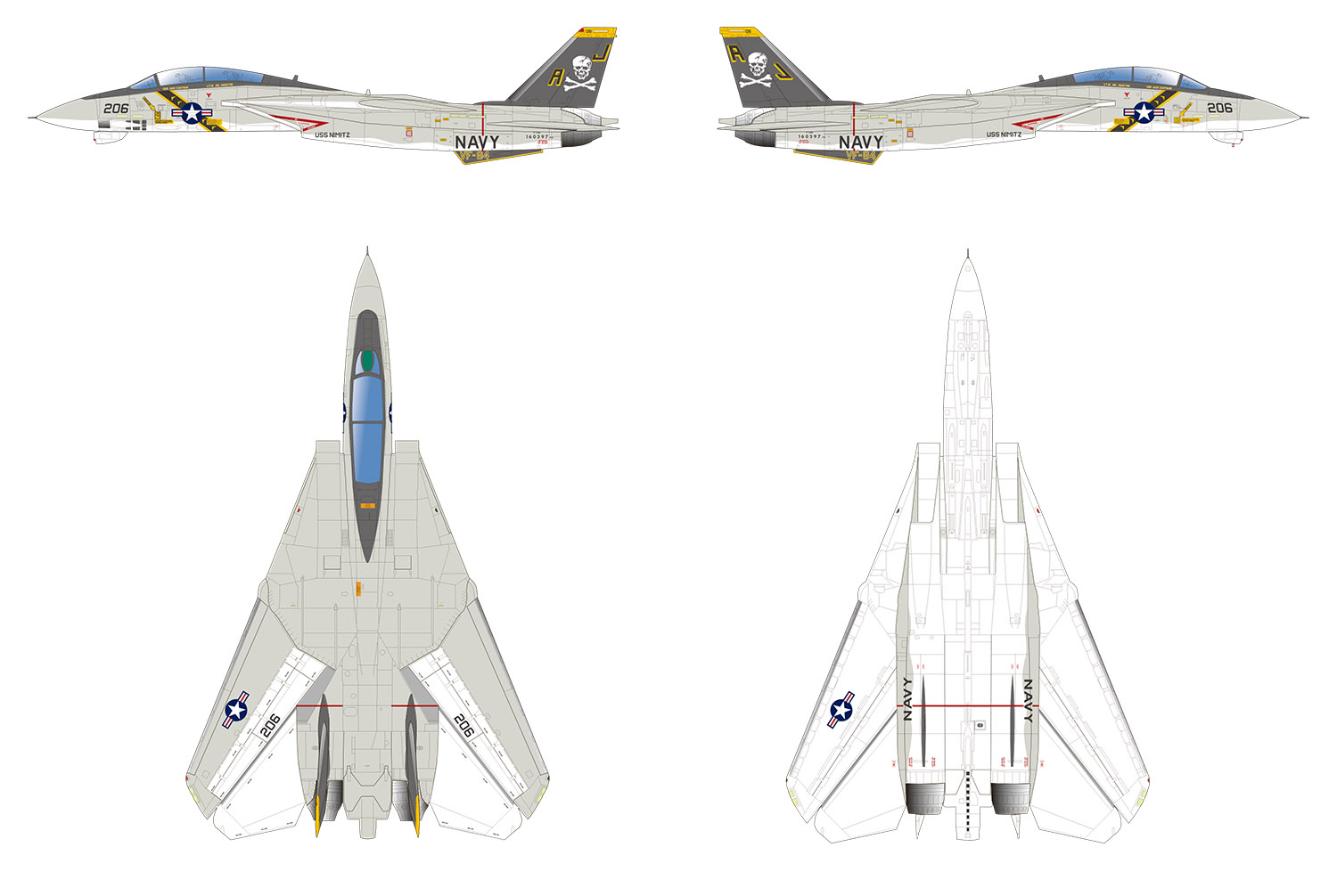 1/144 アメリカ海軍 F-14A トムキャット VF-84 ジョリー 1/144 アメリカ海軍 F-14A トムキャット VF-84 ジョリー
