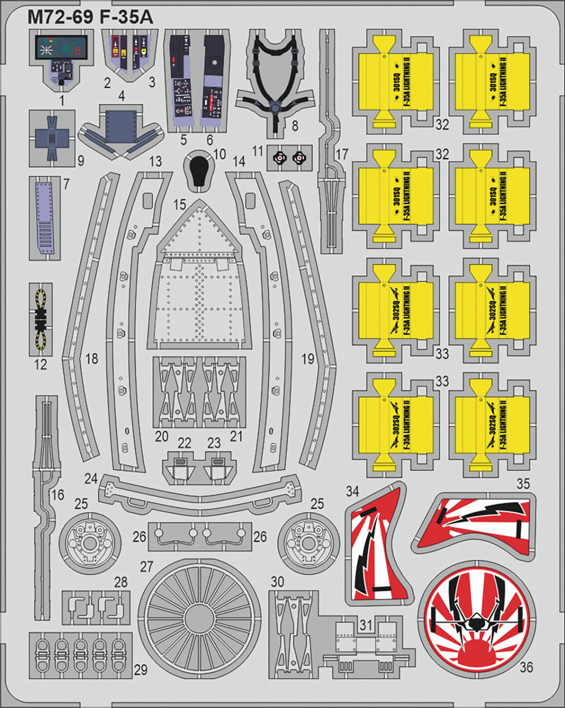 1/72 F-35A ライトニングII用 エッチングパーツ