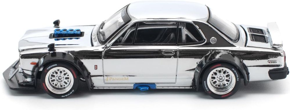 1/64 SKYLINE GTR V8 DRIFT (HAKOSUKA) SILVER CHROME スカイライン