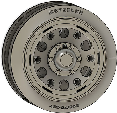 独・III号戦車75mm幅転輪・METZELER