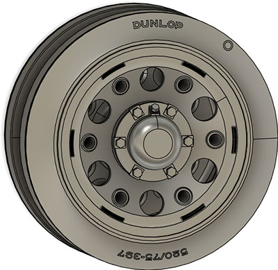 独・III号戦車75mm幅転輪・DUNLOP
