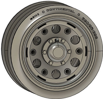 独・III号戦車95mm幅転輪・CONTINENTAL-B