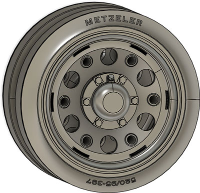 独・III号戦車95mm幅転輪・METZELER
