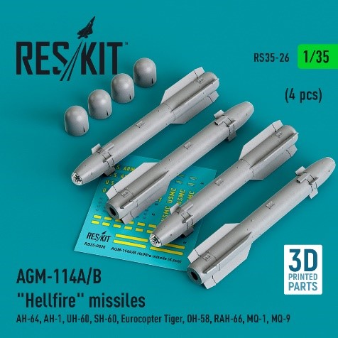 1/35 AGM-114A/B ヘルファイアミサイル(4個入)