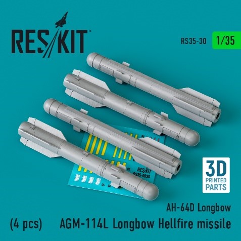 1/35 AGM-114Lロングボウヘルファイアミサイル (4個入)