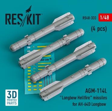 1/48 AGM-114Lロングボウヘルファイアミサイル (4個入)