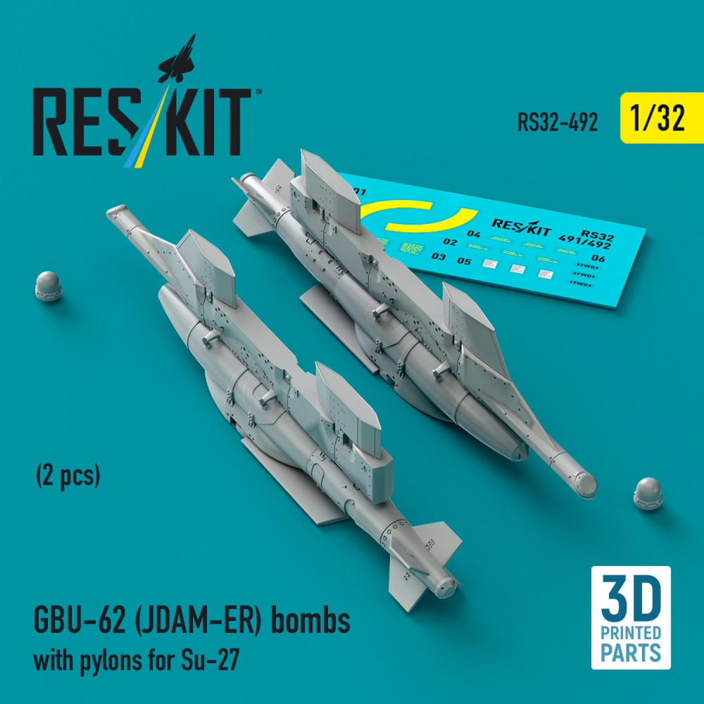 1/32 GBU-62 JDAM-ER 爆弾w/Su-27用パイロン (2個入)